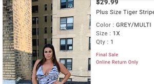 Plus size tiger strip dress